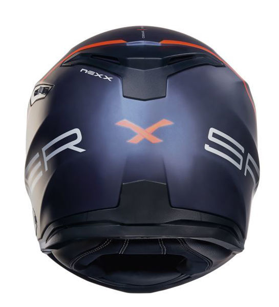 NEXX SX100 Superspeed Kapalı Motosiklet Kaskı Mat Mavi Kırmızı